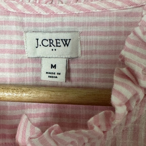 NWT J.Crew Striped‎ ruffle-front flutter-sleeve top in White Spring Blossom M - Picture 13 of 15